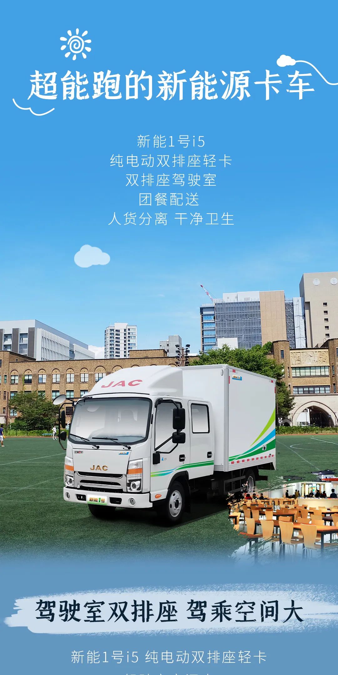 【江淮1卡】開新能1號i5雙排座輕卡 團餐配送更省力1.jpg