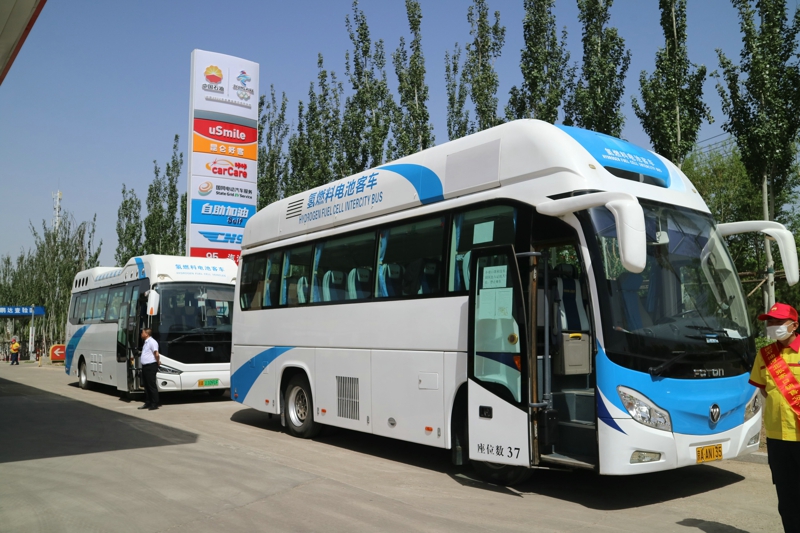 張家口時(shí)不時(shí)可以看到的氫燃料公交車(chē)