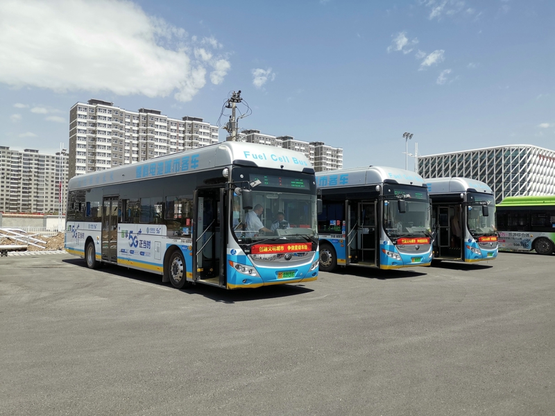 張家口時(shí)不時(shí)可以看到的氫燃料公交車(chē)